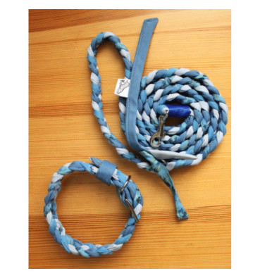 Komplet smycz i obroża BLUE